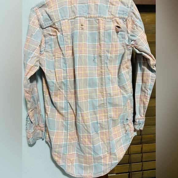 NSF Tops - EUC NSF distressed flannel